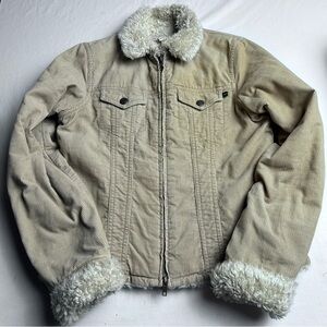Abercrombie & Fitch Medium Corduroy Jacket with Faux Fur and Sherpa lining